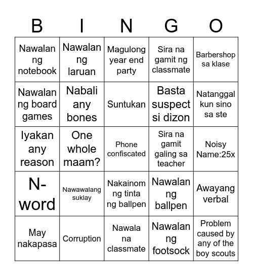 Galileo incidents Bingo Card