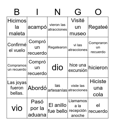 Unidad 1 Leccion 2 Bingo Card