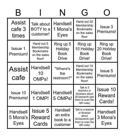 Bookseller BINGO! Turn in for a drawing for a FREE PAPERBACK! Bingo Card
