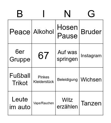 Ome tv Bingo Card
