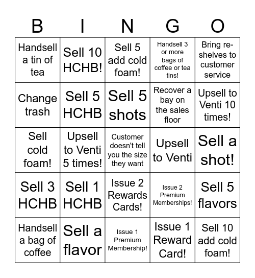 Barista BINGO! Turn in for a FREE PAPERBACK! Bingo Card