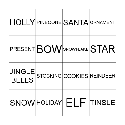 HOLIDAY BINGO Card