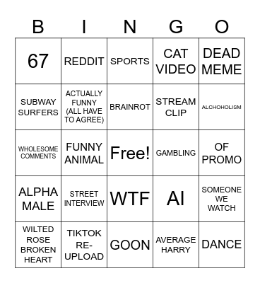 IG REELS BINGO Card