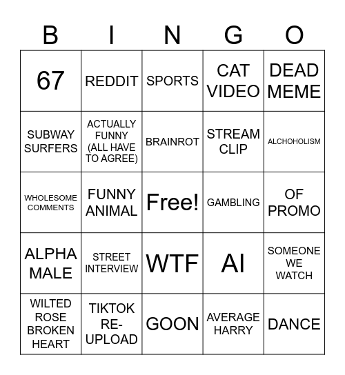 IG REELS BINGO Card