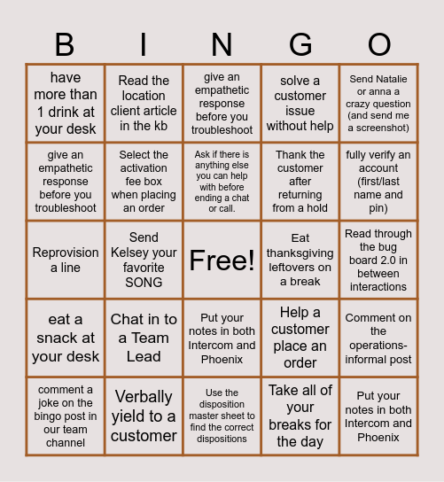 Black Friday Bingo Card
