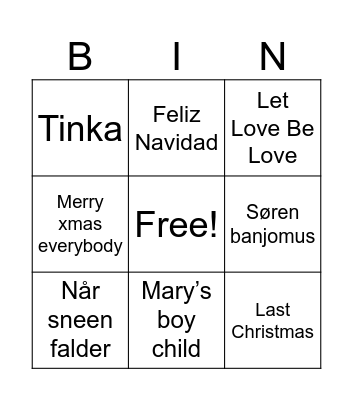 JULEBINGO Card