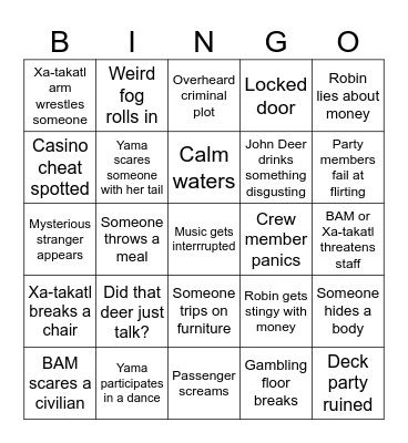 Boris Card Bingo Card