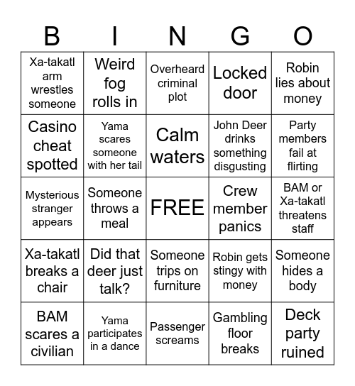 Boris Card Bingo Card