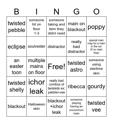 Matchmaking dandys world bingo Card