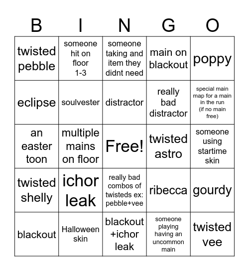 Matchmaking dandys world bingo Card