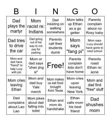 Hao Thanksgiving 2025 Bingo Card