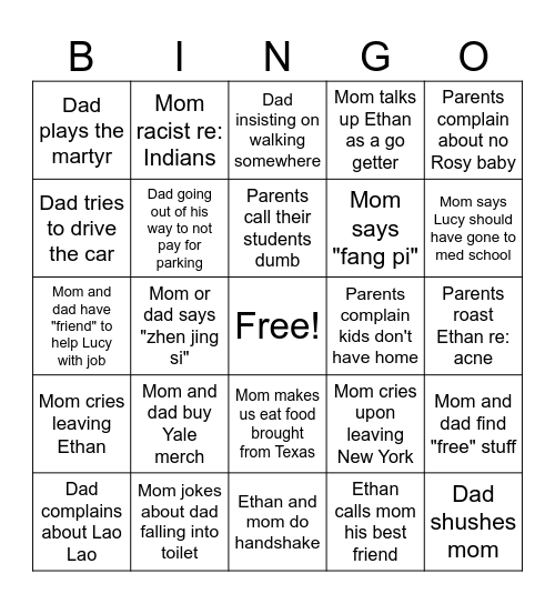 Hao Thanksgiving 2025 Bingo Card