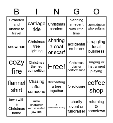 Hallmark Christmas Movie BINGO Card
