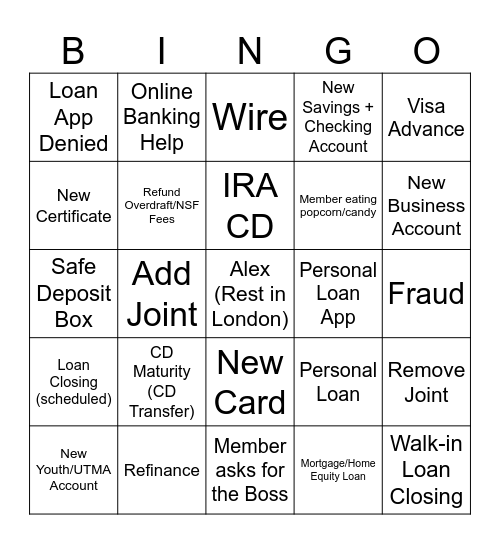FSC Bingo Card