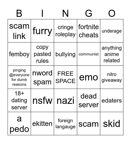 discord bingo Card
