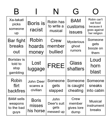Yama Bingo Card