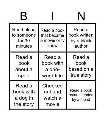 What I Read BINGO Card