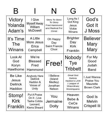 Gospel Bingo - (NLM) Bingo Card