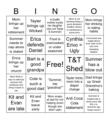 Thanksgiving 2025 Bingo Card