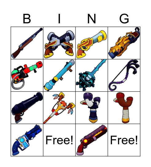 Blox Fruits Guns Bingo Card