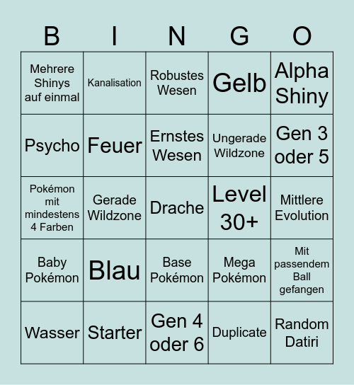 Legends ZA Bingo Card