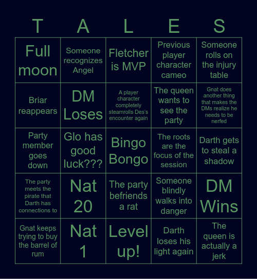 A Friend Bingo Card