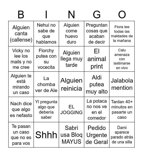 BM BINGO Card