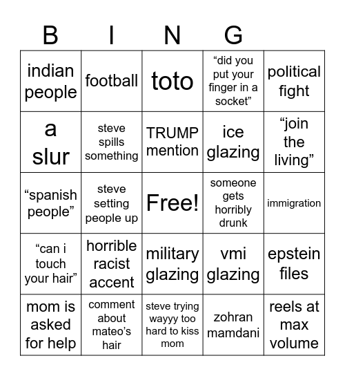 thanksgiving of agony and despair Bingo Card