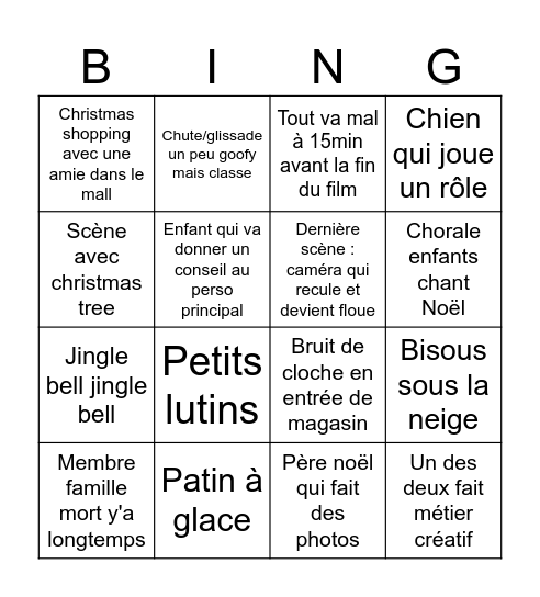 Bingo Film de Noël Bingo Card