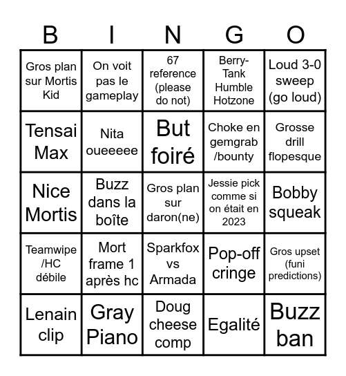 BS WC 2025 Bingo Card
