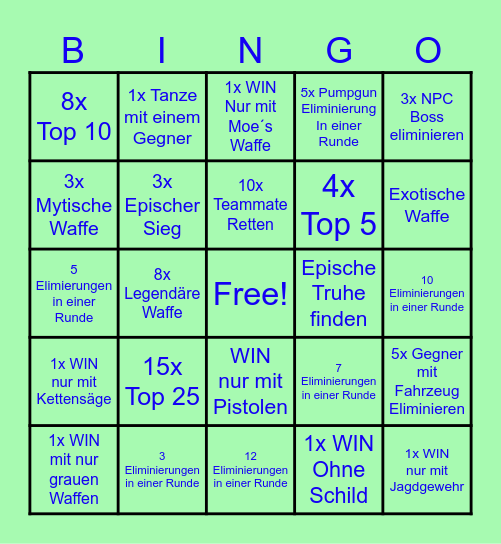 FN BINGO Card