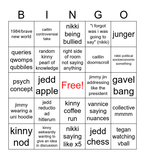 ap lang bingo Card