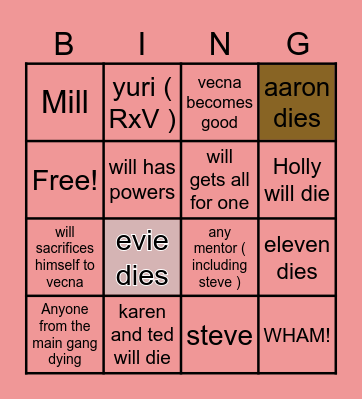 ST season 5 Bingo Card
