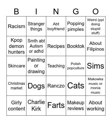 Anita Bingo Card