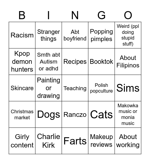 Anita Bingo Card