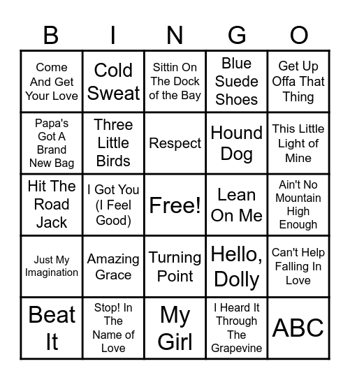 Music Bingo Card