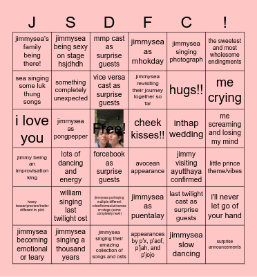 jimmysea dreamscape fancon!!! Bingo Card