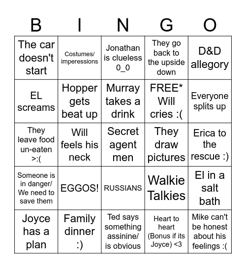 Things what are stange Bingo Card