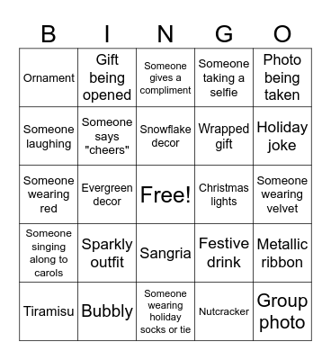 Winter Soiree Bingo Card