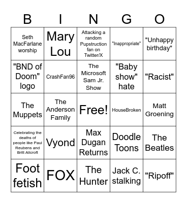 Dharma Joly Bingo Card