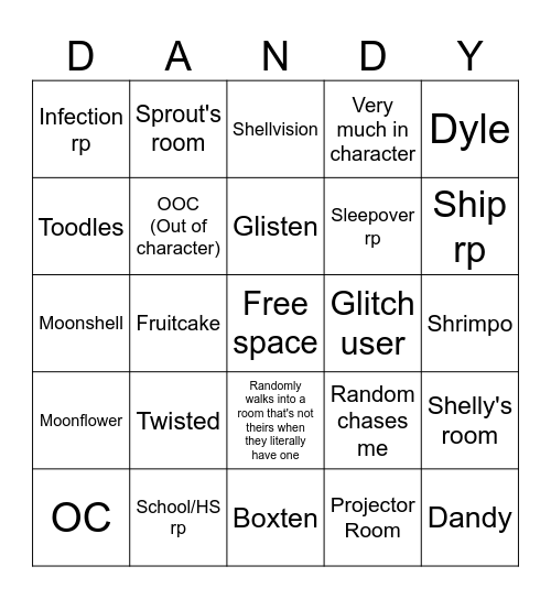 DW Rp bingo Card