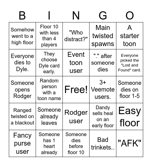 MATCHMAKING IN DANDY'S WORLD!! Bingo Card