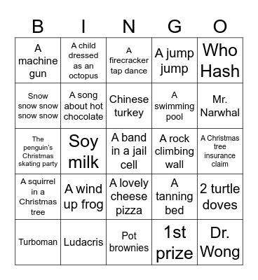 Christmas Movie Bingo Card