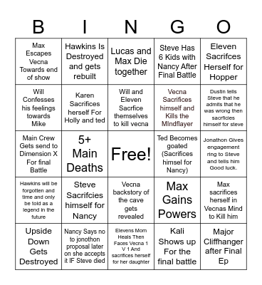 S5 VOLUME 2 AND FINAL EP PREDICTIONS Bingo Card
