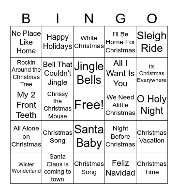 Christmas Bingo Card