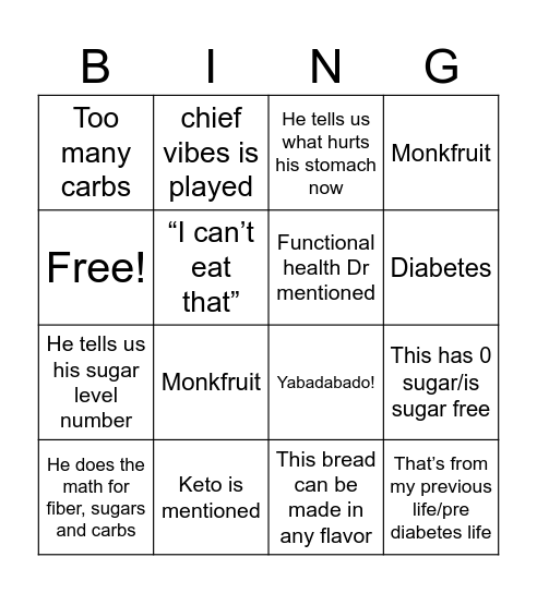 Loposser Bingo Card