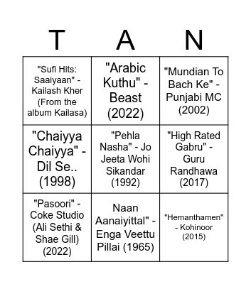 Tambola Rush Bingo Card