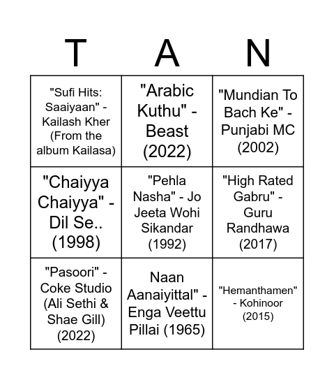 Tambola Rush Bingo Card
