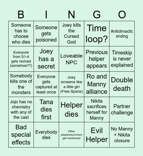 📼 ETN the Movie 📼 Bingo Card