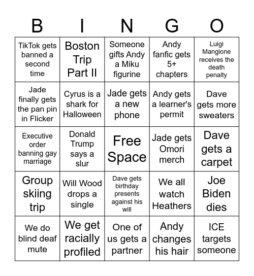 2025 Bingo Card